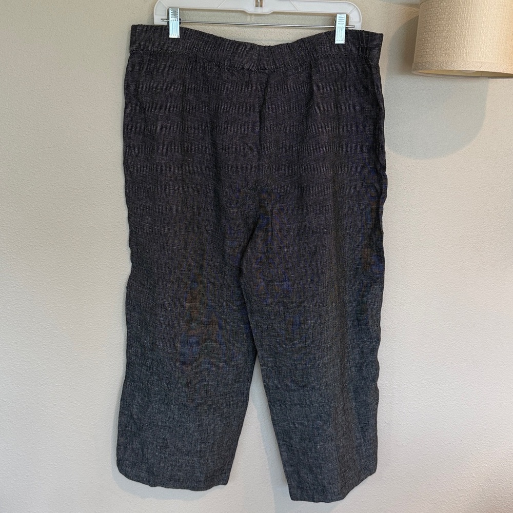 Eileen Fisher Organic Linen Tweed Cropped Pants XL - Picture 7 of 8